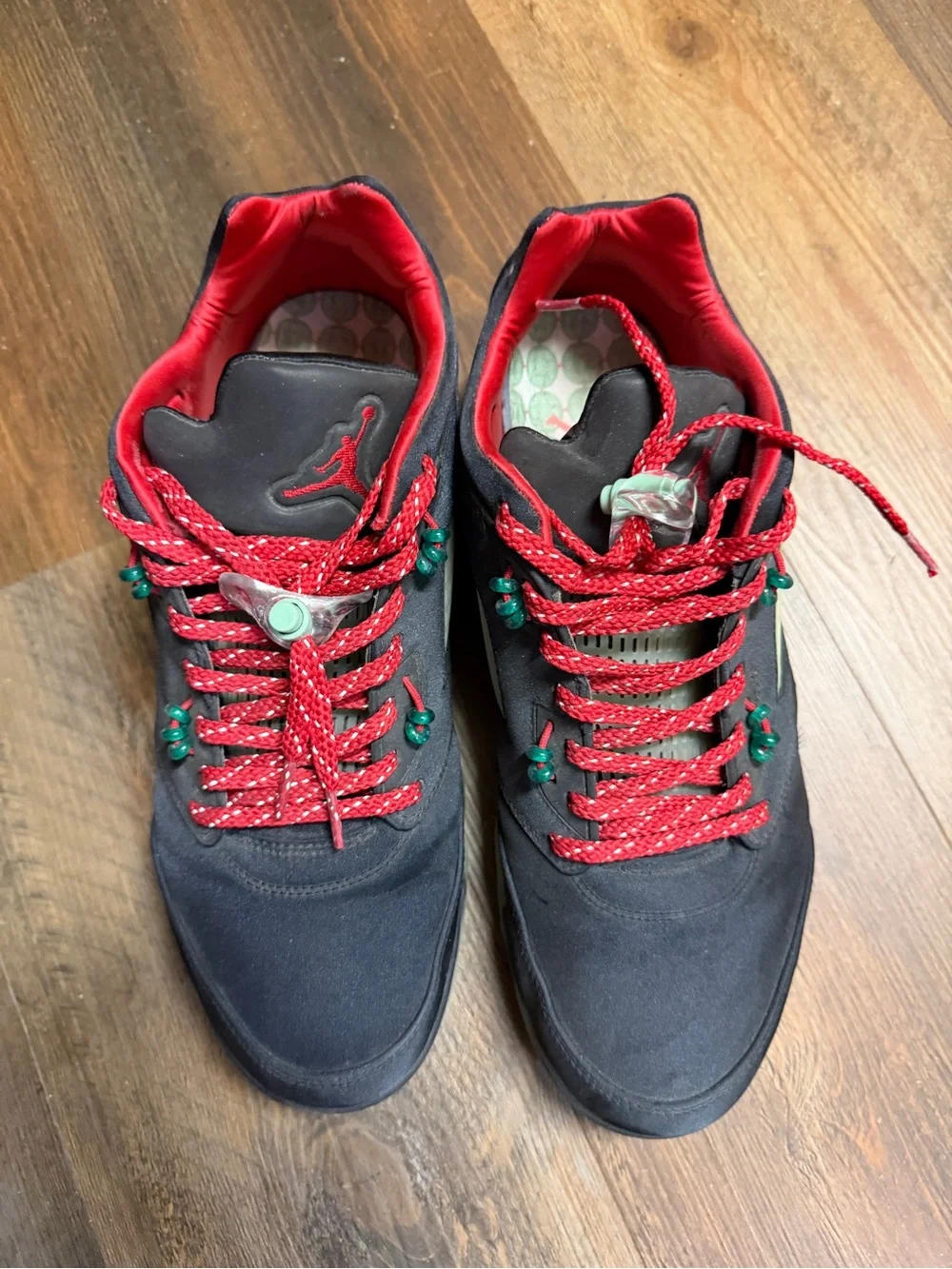 Jordan Men's Black Sneakers with Red Accents